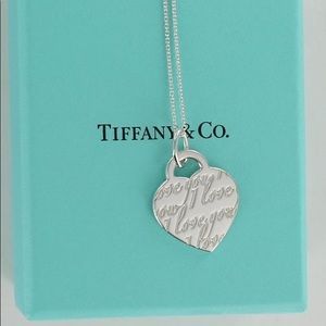 Tiffany and co I love you script heart necklace
